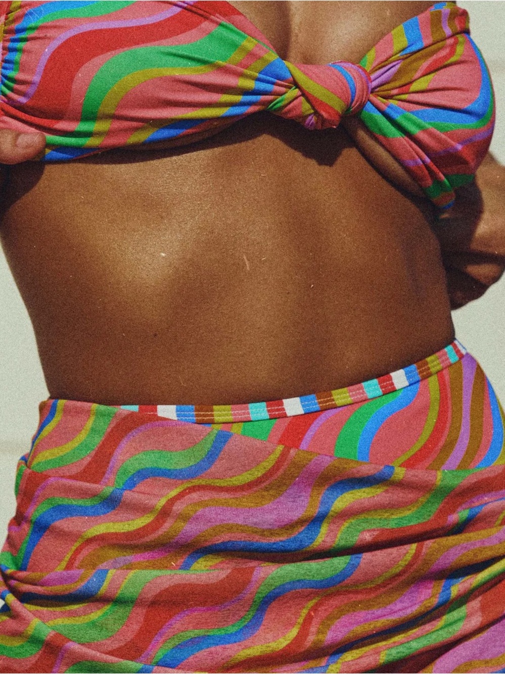 Rainbow bandeau bikini top with removable straps - new with tags - Picture 3 of 6